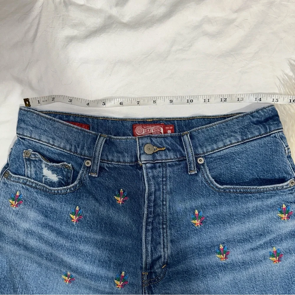 Lucky Brand | Lucky Legend 90s Midi Shorts Embroidered High Rise 5